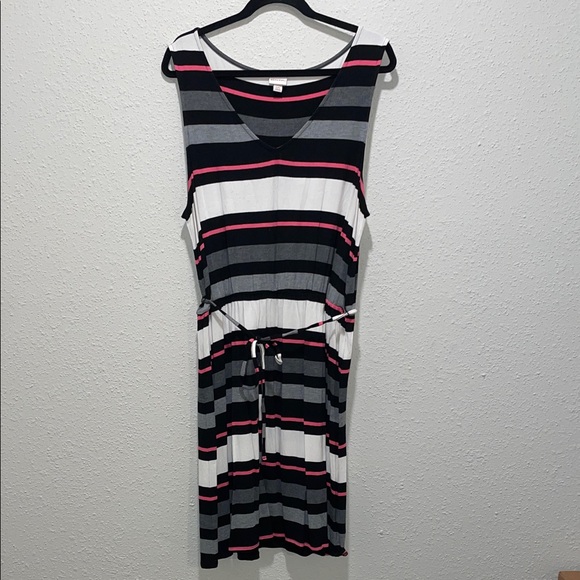 Merona Black and Pink Striped Top - Picture 1 of 6
